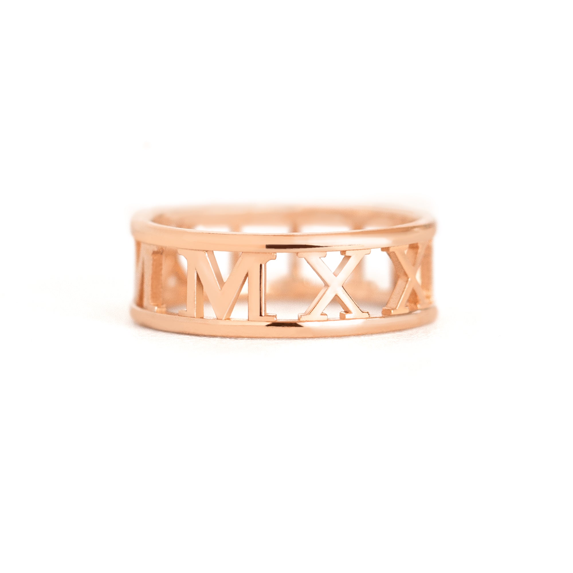 The Roman Numeral Band is a perfect gift for birthday, anniversary or graduation. This personalized band can also be a great wedding band. It comes in 4.5mm and 6mm widths, ensuring a perfect match for our settings. 