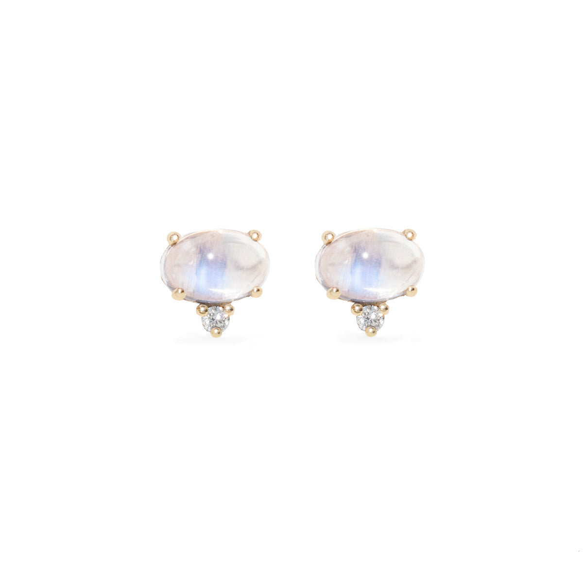 Pair of oval-shaped earrings on a white background