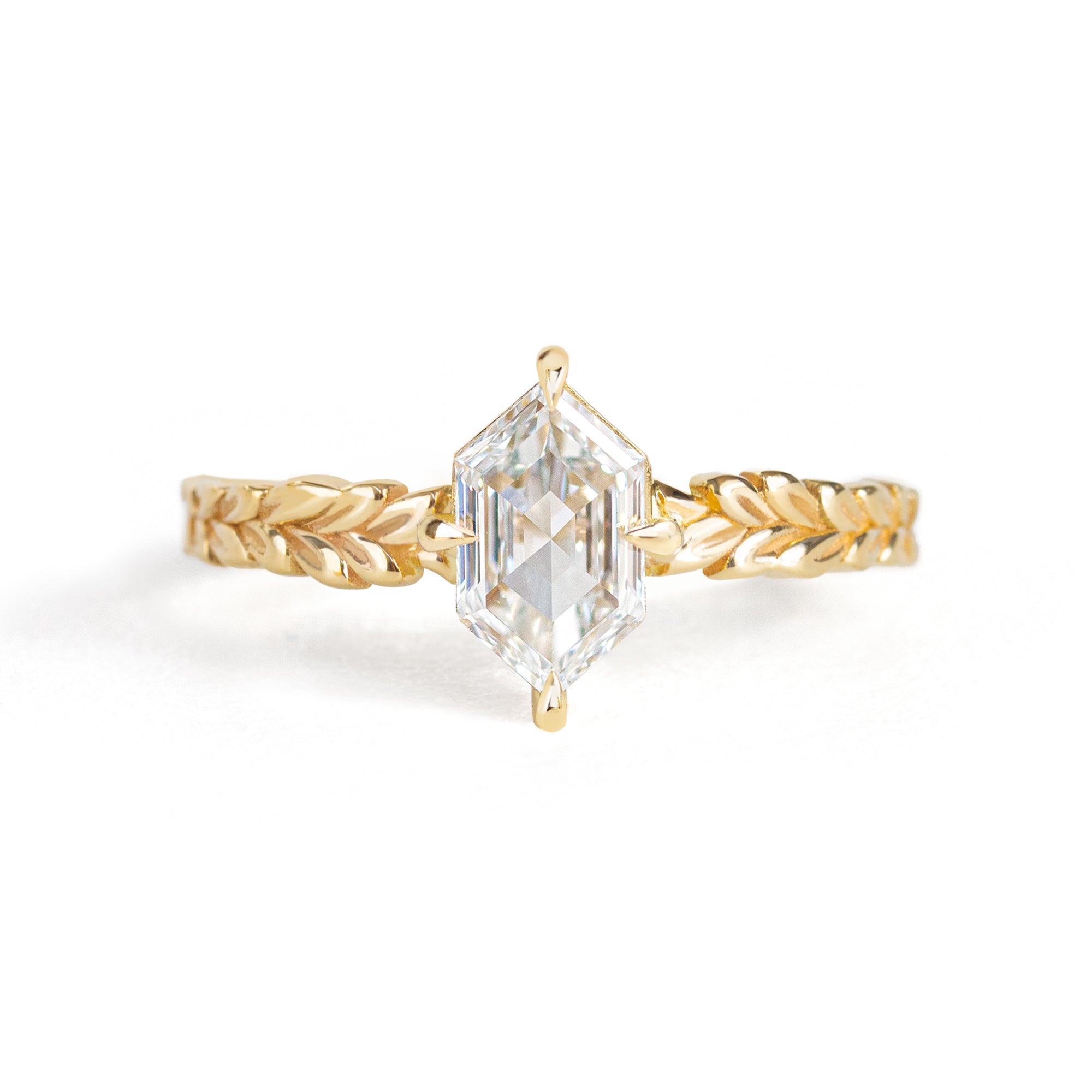 Jamie Park Jewelry | Meadow Dutch Marquise Diamond RingJamie Park Jewelry | Meadow Dutch Marquise Diamond Ring, Hexagon diamond, olive leaf band