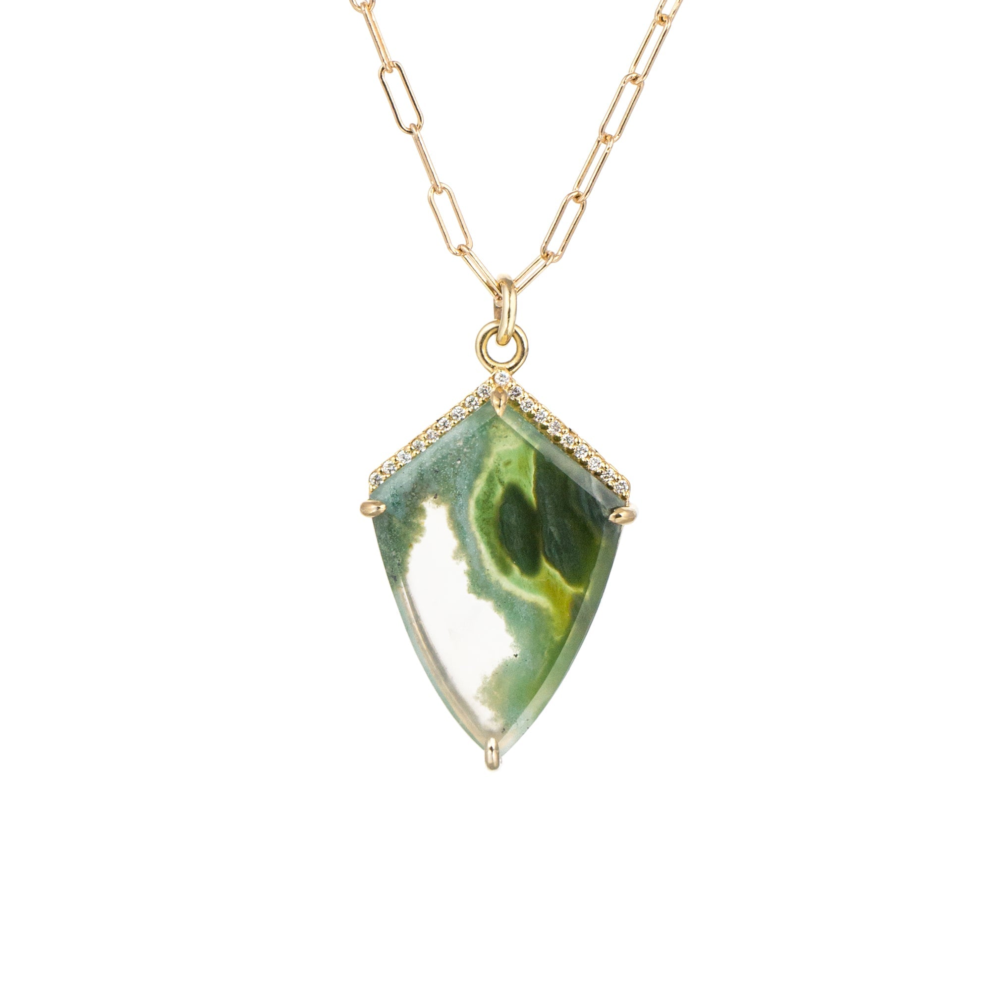 Shield Cut Ocean Jasper Necklace, Jamie Park Jewelry