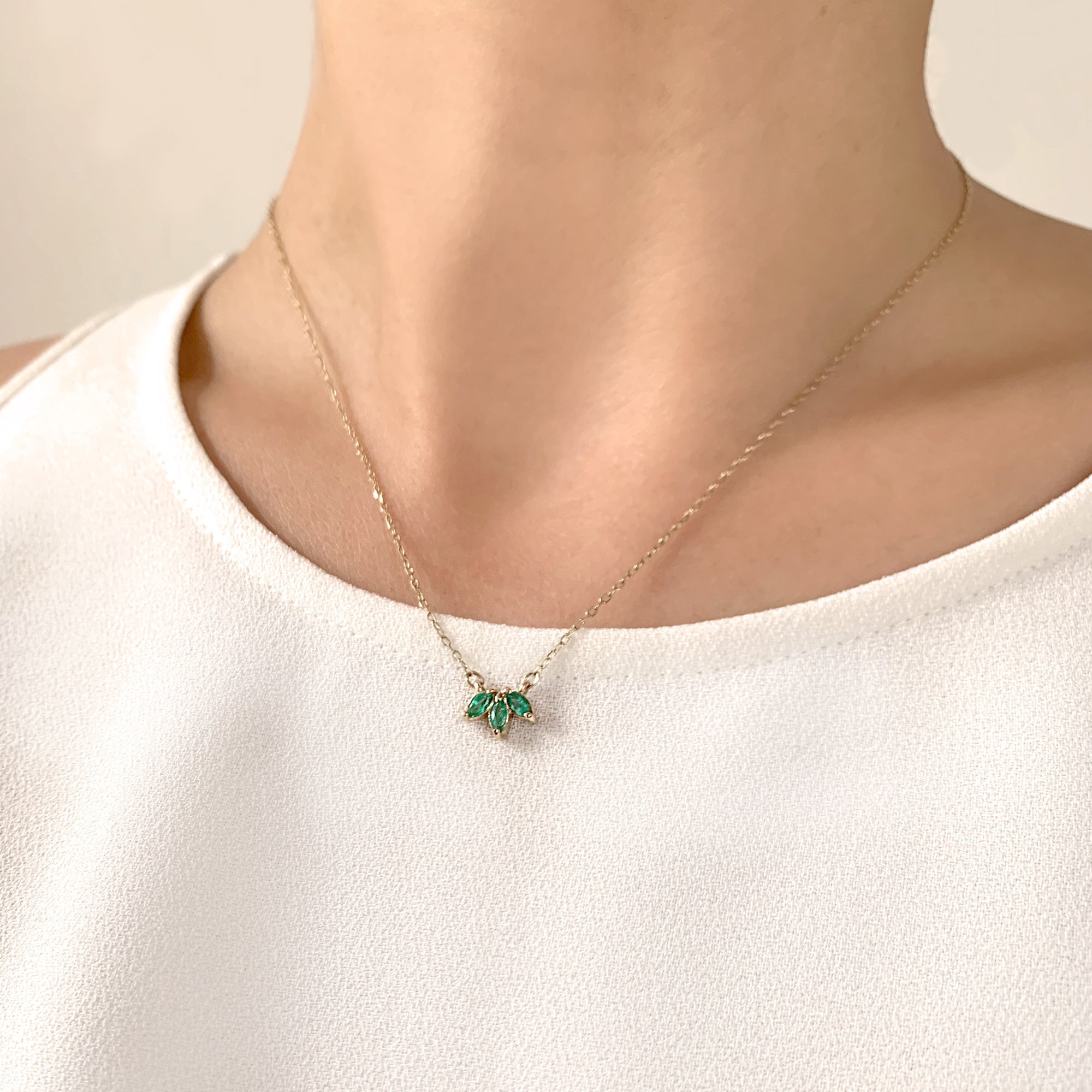 Emerald Trio Necklace by Jamie Park Jewelry