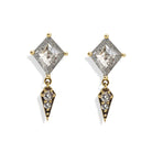 A striking blend of edge and elegance, these earrings feature 1.1 total carats of kite-cut salt and pepper diamonds set in an antique-finished setting. The modern silhouette is elevated by sleek kite-shaped charms, making them the perfect statement earrings for both everyday wear and evenings out. This item is one of a kind.&nbsp;