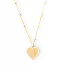Jamie Park Jewelry - Diamond Initial Heart Charm Necklace