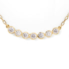 This customer's favorite Seven Diamond Necklace is a go-to for any wardrobe. Effortlessly dressing up any look for the office, it can also be used to add a touch of sparkle for an evening out. Its sleek design makes it perfect for solo or layered styling. 16-18" adjustable size.