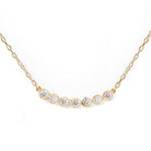 This customer's favorite Seven Diamond Necklace is a go-to for any wardrobe. Effortlessly dressing up any look for the office, it can also be used to add a touch of sparkle for an evening out. Its sleek design makes it perfect for solo or layered styling. 16-18" adjustable size.