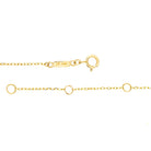 Gold chain necklace with clasp on white background
