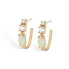 Inspired by our bestselling ring, these 14K gold hoops feature marquise-cut natural Australian opals, freshwater pearls, and natural diamonds – the perfect balance of uniqueness and simplicity for everyday wear. &nbsp;