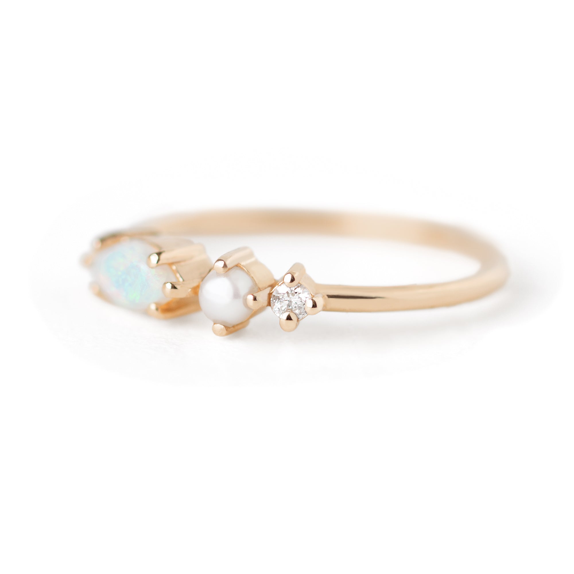 Jamie Park Jewelry- Opal Pearl Diamond Ring