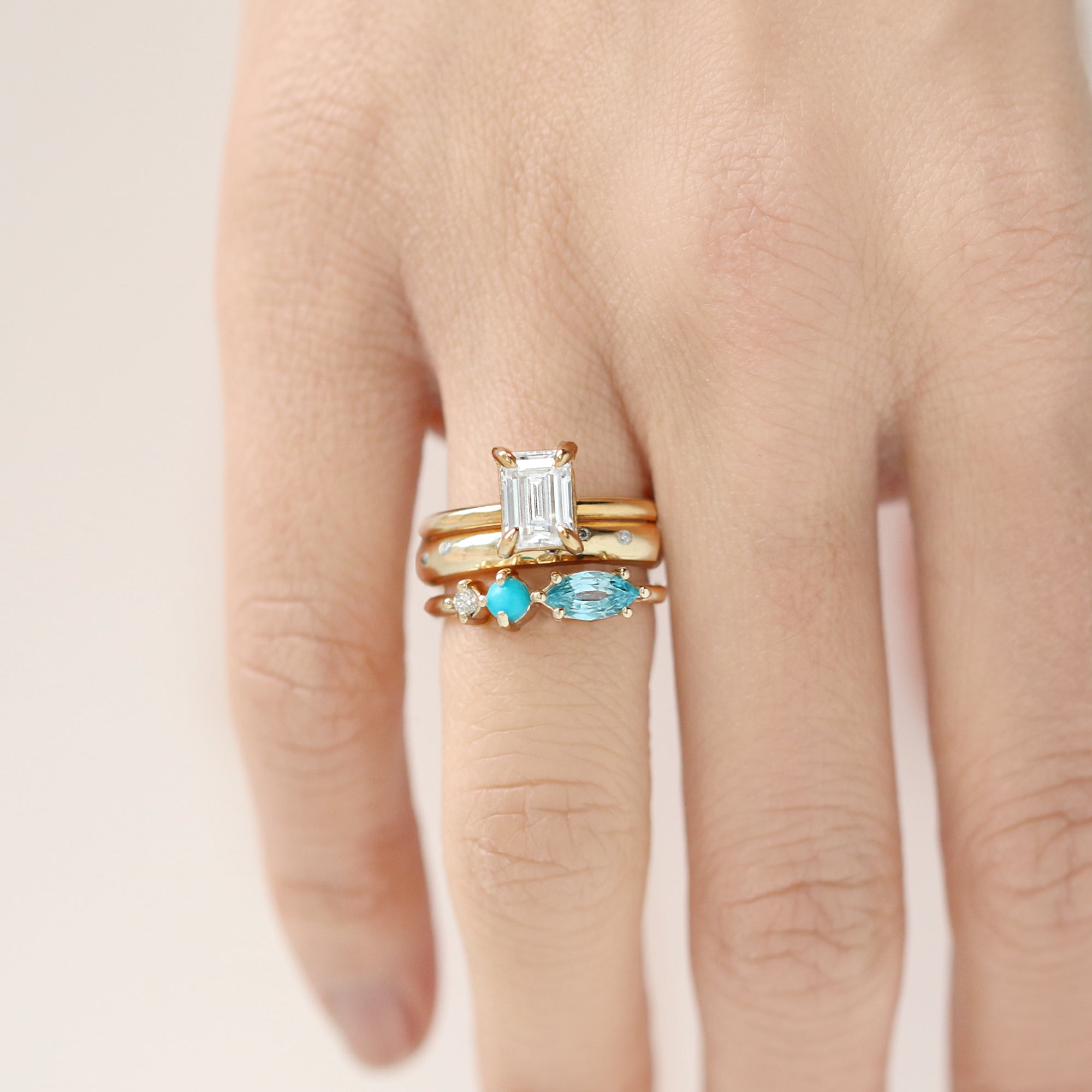Jamie Park Jewelry - Blue Zircon Turquoise Diamond Ring
