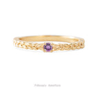 Jamie Park Jewelry - Meadow Birthstone Ring Celebrate your or special one's birthday with the Meadow Birthstone Ring in 14K gold. This versatile ring features the intricate Meadow pattern, adding effortless elegance to your everyday outfits. With its sophisticated design, it's the perfect choice for any occasion - from casual to formal.&nbsp;