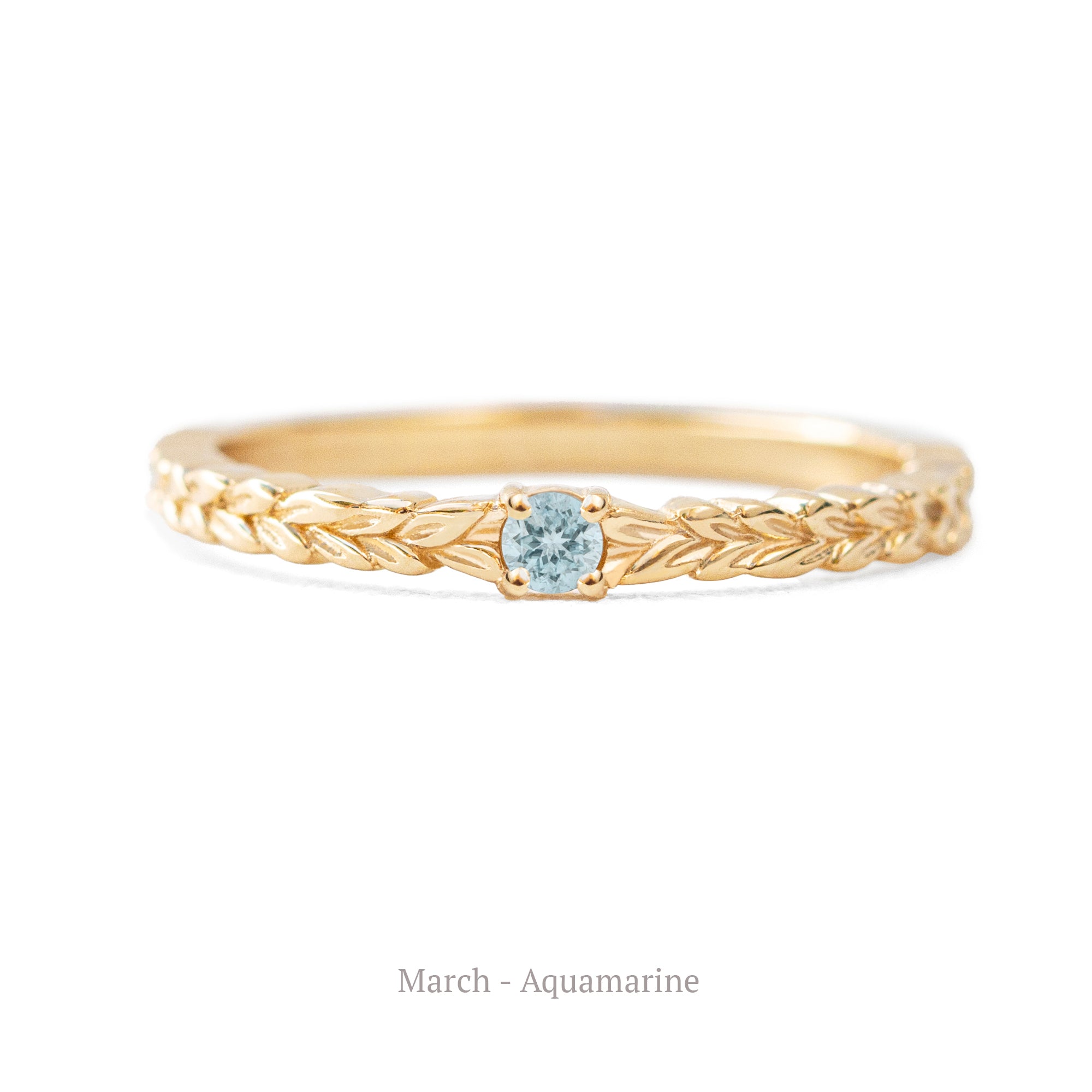 Jamie Park Jewelry - Meadow Birthstone Ring Celebrate your or special one's birthday with the Meadow Birthstone Ring in 14K gold. This versatile ring features the intricate Meadow pattern, adding effortless elegance to your everyday outfits. With its sophisticated design, it's the perfect choice for any occasion - from casual to formal.&nbsp;
