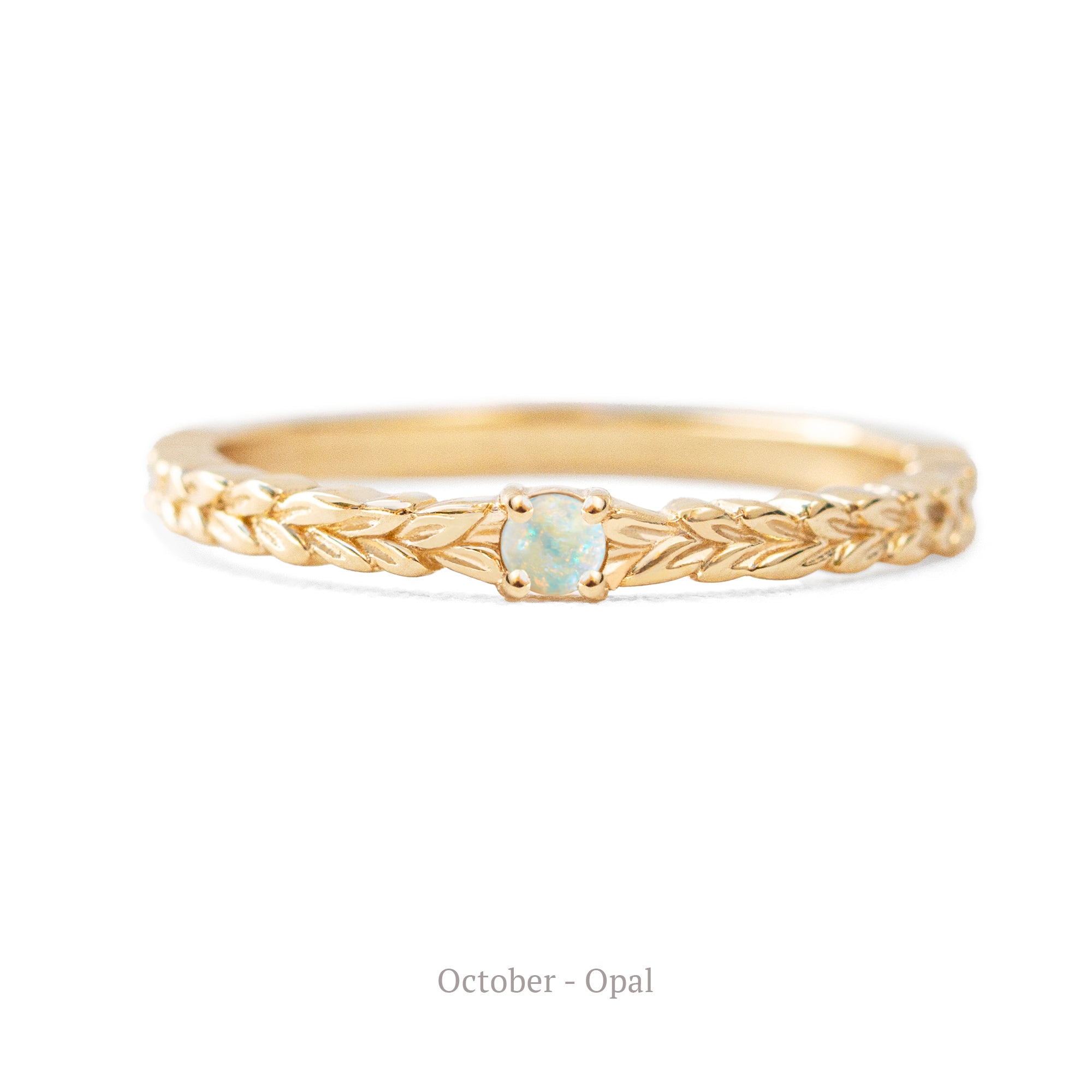 Jamie Park Jewelry - Meadow Birthstone Ring Celebrate your or special one's birthday with the Meadow Birthstone Ring in 14K gold. This versatile ring features the intricate Meadow pattern, adding effortless elegance to your everyday outfits. With its sophisticated design, it's the perfect choice for any occasion - from casual to formal.&nbsp;