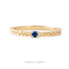Jamie Park Jewelry - Meadow Birthstone Ring Celebrate your or special one's birthday with the Meadow Birthstone Ring in 14K gold. This versatile ring features the intricate Meadow pattern, adding effortless elegance to your everyday outfits. With its sophisticated design, it's the perfect choice for any occasion - from casual to formal.&nbsp;