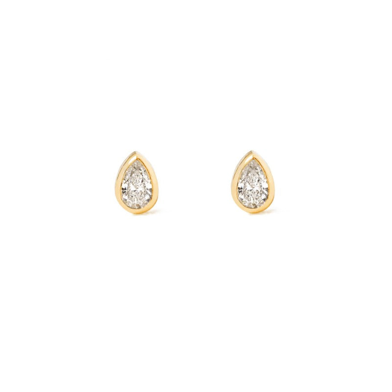 0.1 CT Pear Cut Diamond Stud Earrings