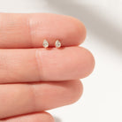 0.1 CT Pear Cut Diamond Stud Earrings