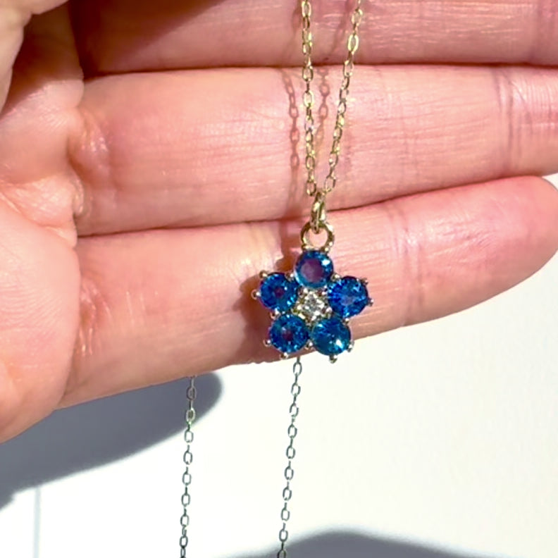 Jamie Park Jewelry - Blue Sapphire Blossom Necklace