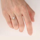 Princess cut white sapphire ring by Jamie Park Jewelry