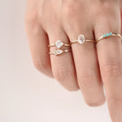 Princess cut white sapphire ring by Jamie Park Jewelry